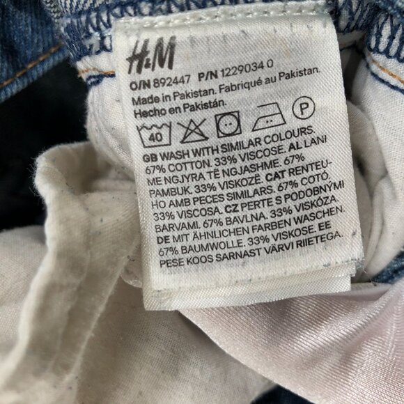 H&M Super Baggy Low Waist Jeans Womens 16 Blue Loose Fit Medium Wash Wide Leg - Picture 11 of 11